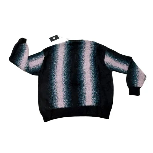 FA World Entertainment F*cking Awesome Fuzzy Knit Sweater Pink Black Medium
